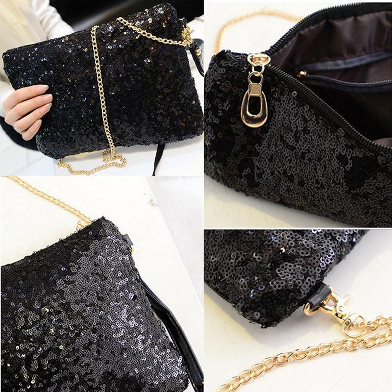 Evening Clutch Bag Glitter Sequin Handbag