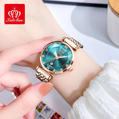 FATE LOVE Quartz Watch for Women Luxury Waterproof Stainless Steel Elegant Dress Ladies' Watch Set Top Brand Women Wristwatch