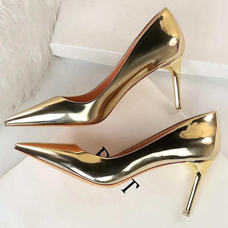 Fashion Women's Patent Leather High Heels - Perfect for Parties!