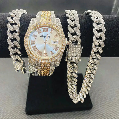 JOJO SCARLT Iced Out Watch Set – 3-Piece Bundle CaRaUaNa Fashion