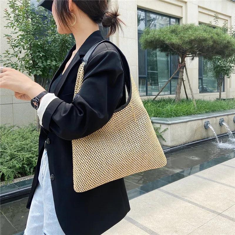 Vintage Summer Women Durable Weave Straw Beach Bags