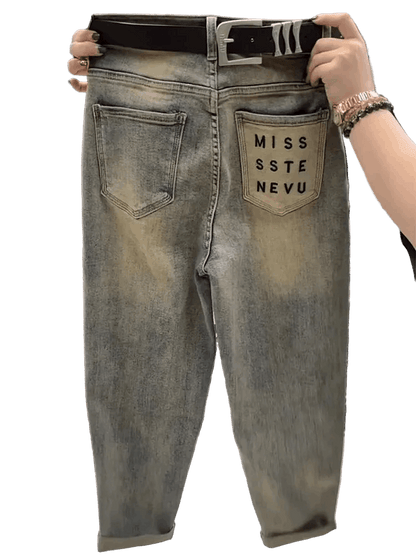 High-Waist Light Wash Loose Harem Jeans for Women 4XL CaRaUaNa Fashion