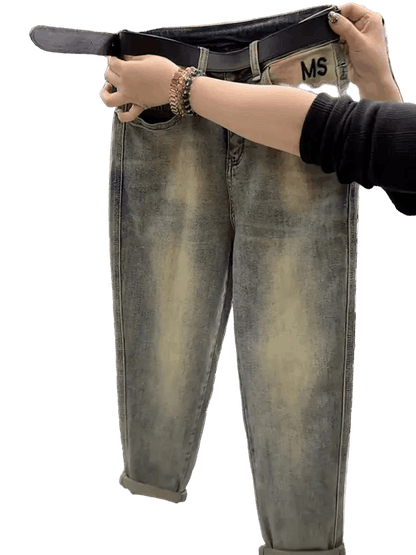 High-Waist Light Wash Loose Harem Jeans for Women 4XL CaRaUaNa Fashion