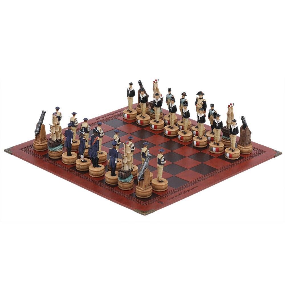 Historical Theme Resin Chess Figures 32 Painted Chess Game Gift Collection