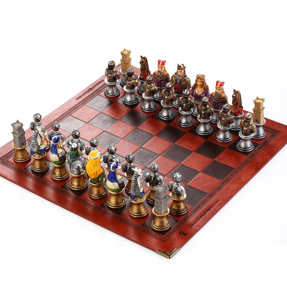 Historical Theme Resin Chess Figures 32 Painted Chess Game Gift Collection