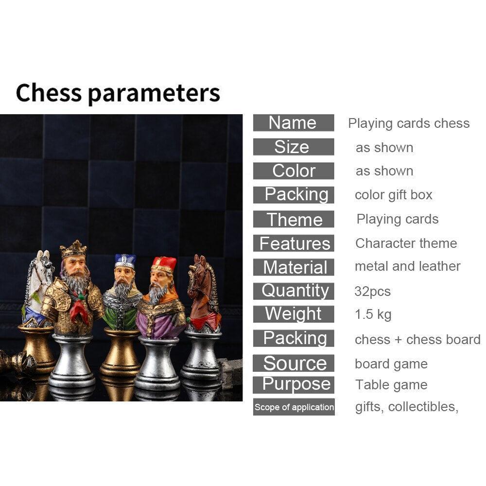 Historical Theme Resin Chess Figures 32 Painted Chess Game Gift Collection