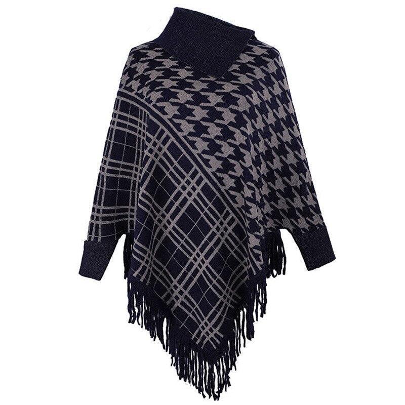 Knitted Shawl Women Warm Tassel Pullover Imitation Cashmere