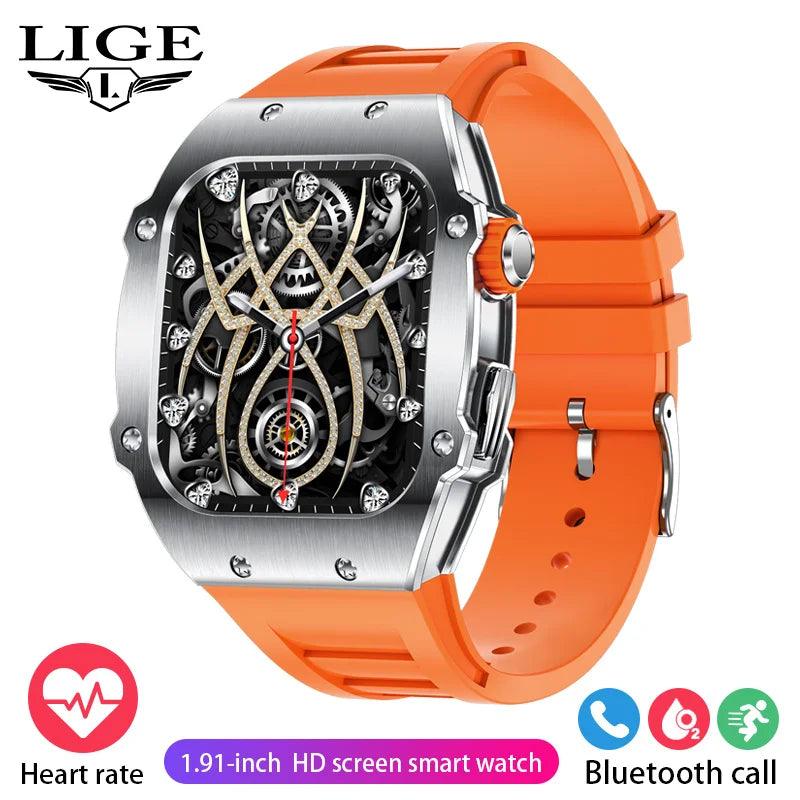 LIGE Smart Watch For Men Waterproof Bluetooth Call Heart Rate Monitor