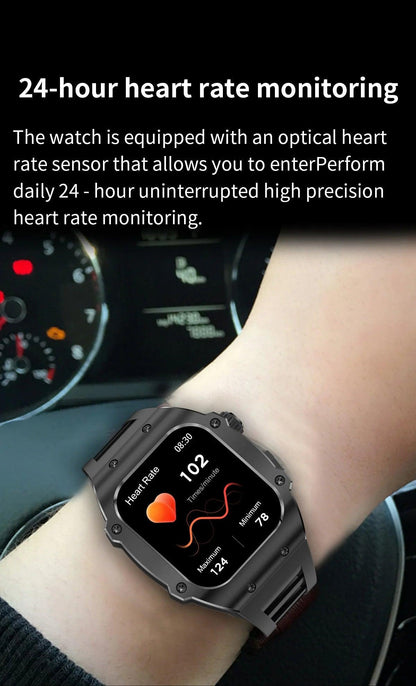 LIGE Smart Watch For Men Waterproof Bluetooth Call Heart Rate Monitor