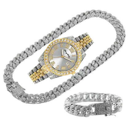 JOJO SCARLT Iced Out Watch Set – 3-Piece Bundle CaRaUaNa Fashion