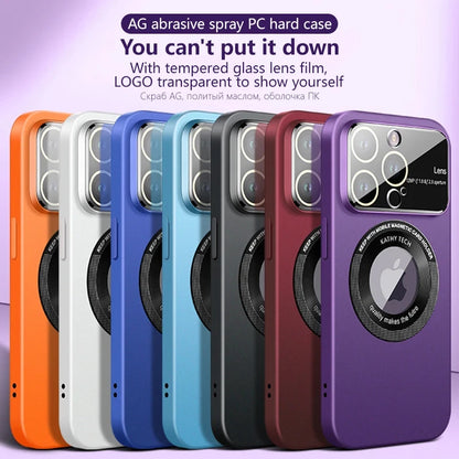 Set of phone cases in various colors with promotional text on a purple background