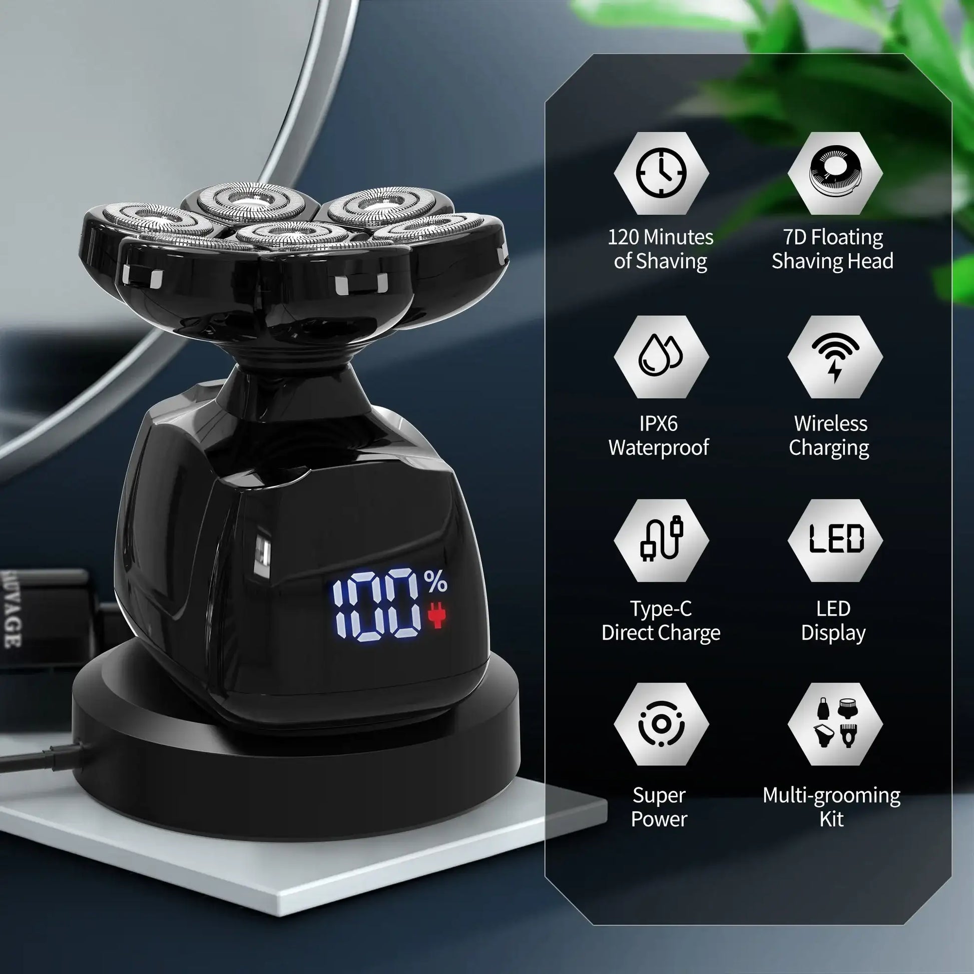 Sejoy Head Shaver – 7D Waterproof Grooming Kit CaRaUaNa Fashion