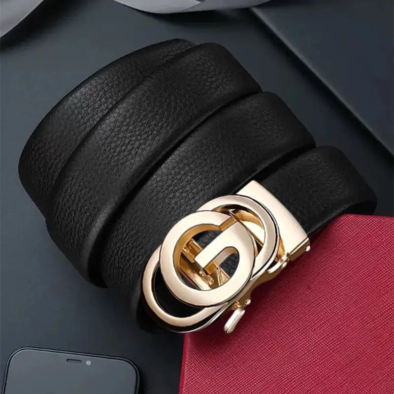 Men’s PU Leather Belt 3.5 cm for Jeans and Trousers CaRaUaNa Fashion