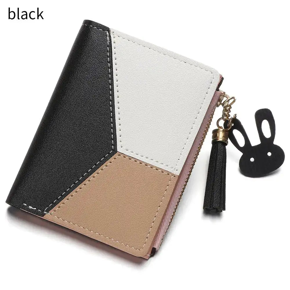 ISKYBOB Women’s Short PU Leather Zipper Wallet CaRaUaNa Fashion