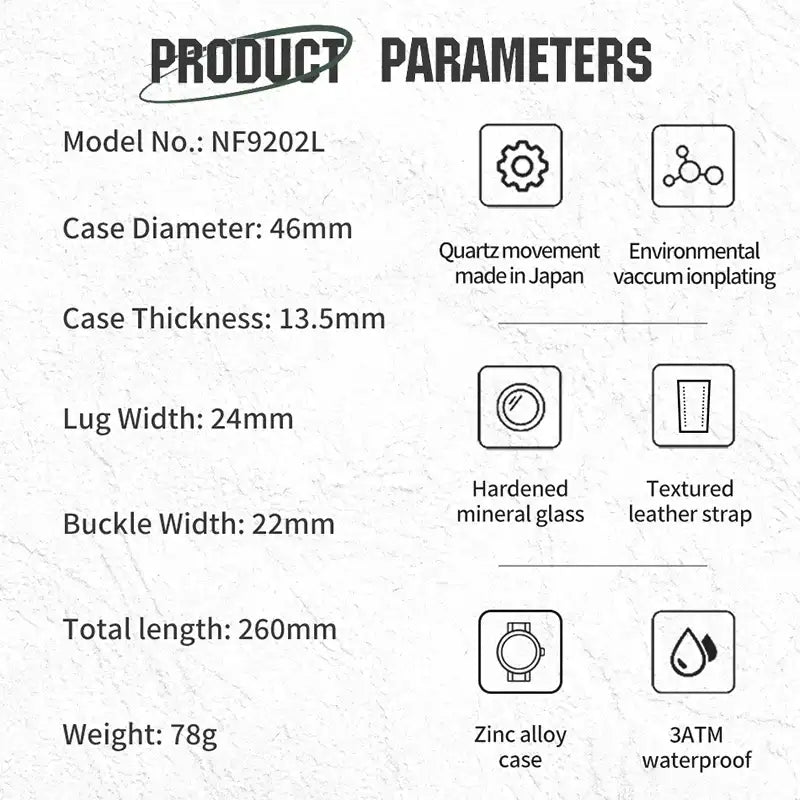 NAVIFORCE NF9202L – Shock-Resistant Sport Watc CaRaUaNa Fashion