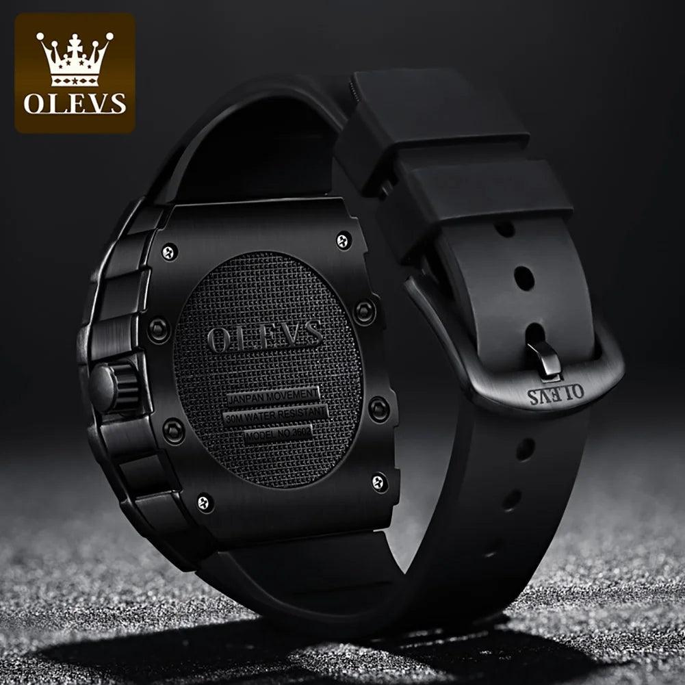 OLEVS Men's Fashion Barrel Shaped Dial Quartz Wristwatch