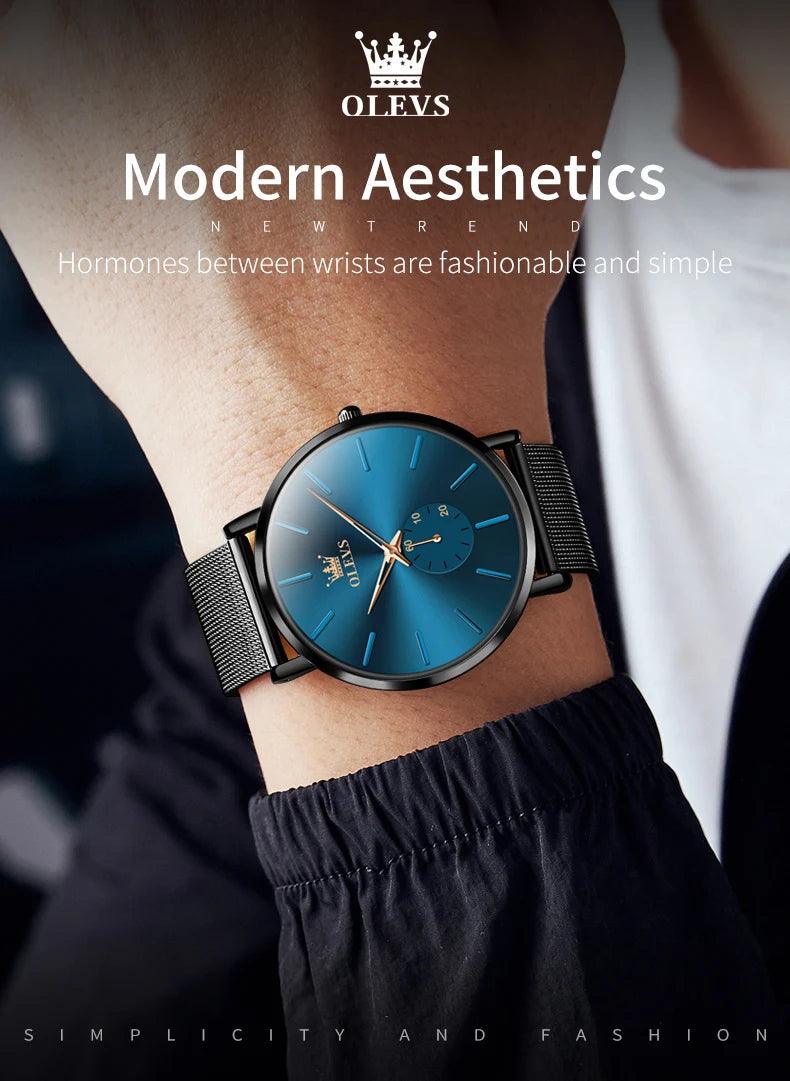 OLEVS Men's Minimalist Ultra-thin Original Quartz Watch