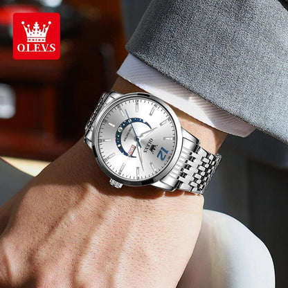 OLEVS Men's Watches Fashion Trend Crescent Shaped Dial Original Quartz Watch