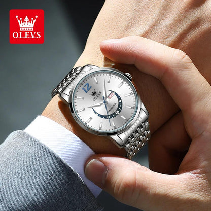 OLEVS Men's Watches Fashion Trend Crescent Shaped Dial Original Quartz Watch