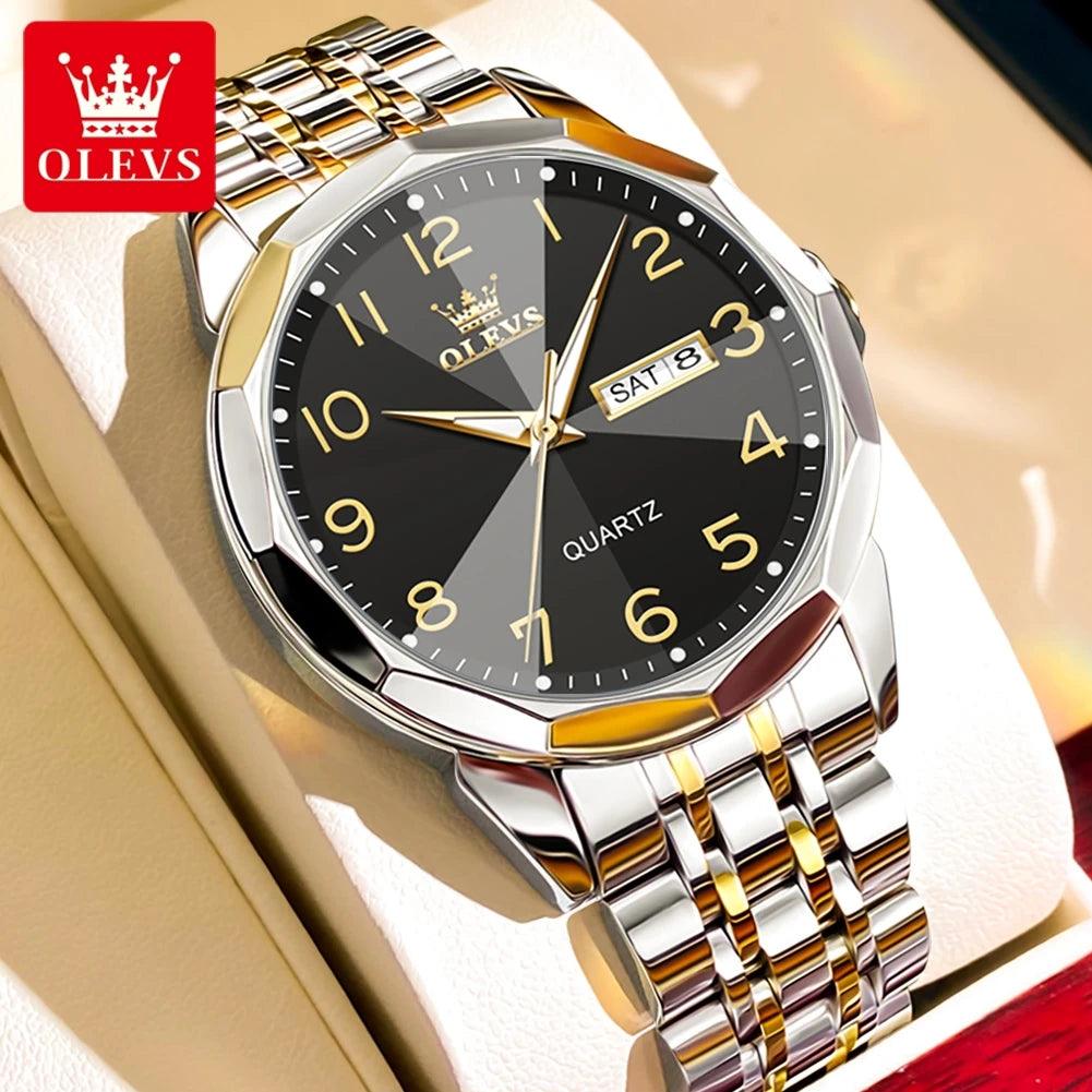 OLEVS Stainless Steel Quartz Watch | Fashionably Functional with Luminous Display and Water Resistance