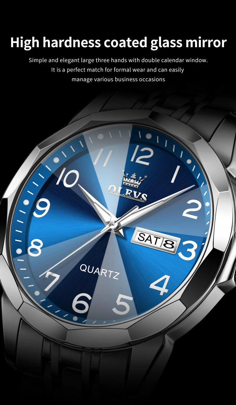 OLEVS Stainless Steel Quartz Watch | Fashionably Functional with Luminous Display and Water Resistance