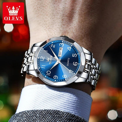 OLEVS Stainless Steel Quartz Watch | Fashionably Functional with Luminous Display and Water Resistance