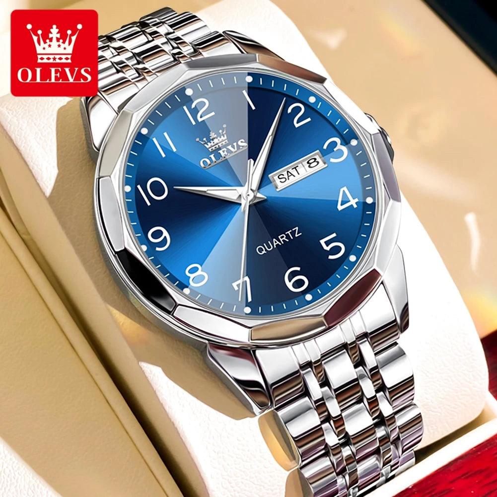 OLEVS Stainless Steel Quartz Watch | Fashionably Functional with Luminous Display and Water Resistance