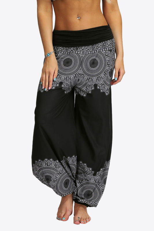 Oversized Printed Wide Leg Long Pants