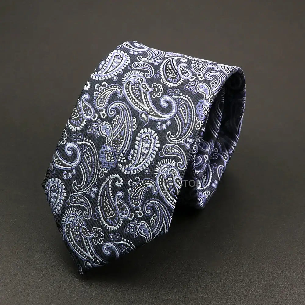 Grey Brown Green Paisley Wedding and Business Necktie for Men CaRaUaNa Fashion