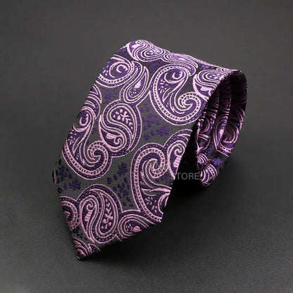 Grey Brown Green Paisley Wedding and Business Necktie for Men CaRaUaNa Fashion