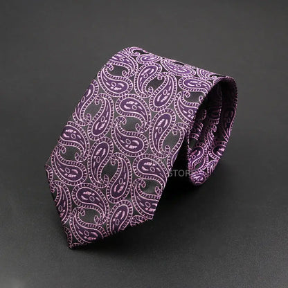 Grey Brown Green Paisley Wedding and Business Necktie for Men CaRaUaNa Fashion