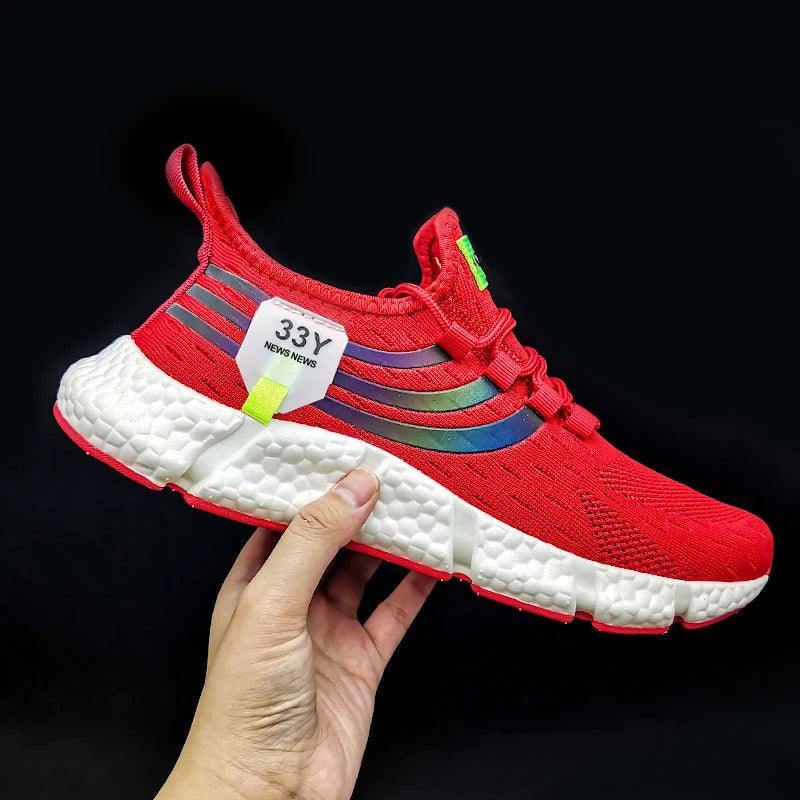 Red Men's Sneakers Breathable Running Shoes For Men Comfortable Classic Casual Shoes Men CaRaUaNa Fashion