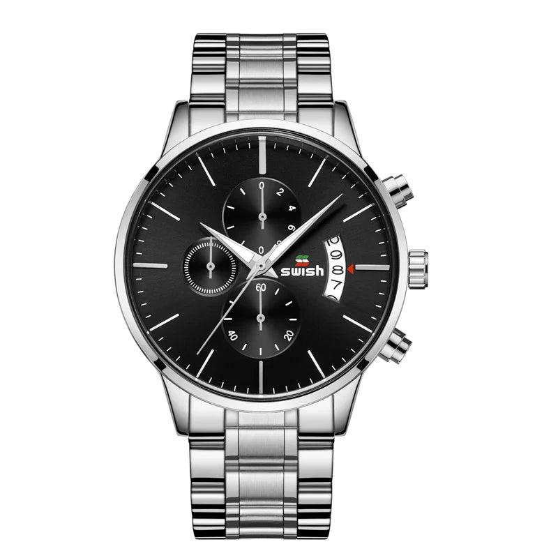 SWISH Luxury Full Steel Business Wristwatch for Male