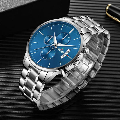 SWISH Luxury Full Steel Business Wristwatch for Male