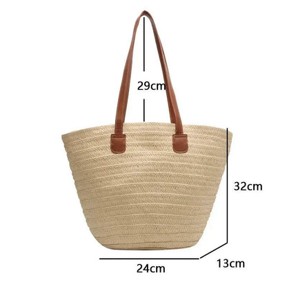 Sunny Days Ahead: Portable Straw Shoulder Bag – Your Stylish Satchel