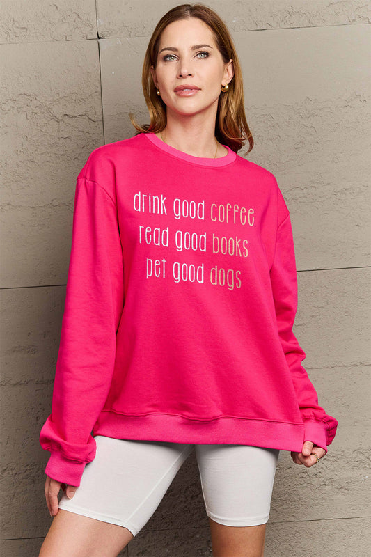 Simply Love Full Size Letter Graphic Round Neck Sweatshirt Carauana Store