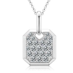 Streamline Tag With Pave Moissanite Diamonds Tag Pendant Real 925 Sterling Silver For Women Men Fine Jewelry Accessories Gift Carauana Store