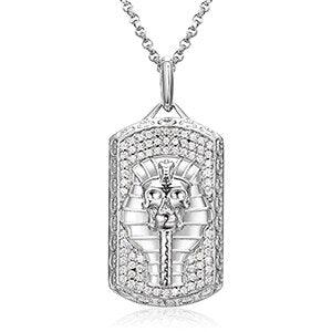 Streamline Tag With Pave Moissanite Diamonds Tag Pendant Real 925 Sterling Silver For Women Men Fine Jewelry Accessories Gift Carauana Store