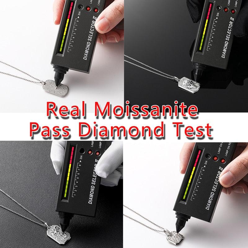 Streamline Tag With Pave Moissanite Diamonds Tag Pendant Real 925 Sterling Silver For Women Men Fine Jewelry Accessories Gift Carauana Store