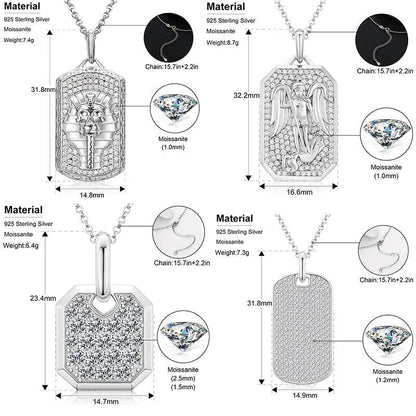 Streamline Tag With Pave Moissanite Diamonds Tag Pendant Real 925 Sterling Silver For Women Men Fine Jewelry Accessories Gift Carauana Store