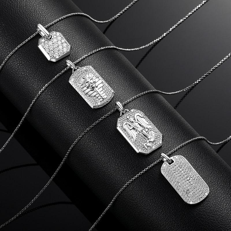 Streamline Tag With Pave Moissanite Diamonds Tag Pendant Real 925 Sterling Silver For Women Men Fine Jewelry Accessories Gift Carauana Store
