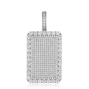 Streamline Tag With Pave Moissanite Diamonds Tag Pendant Real 925 Sterling Silver For Women Men Fine Jewelry Accessories Gift Carauana Store