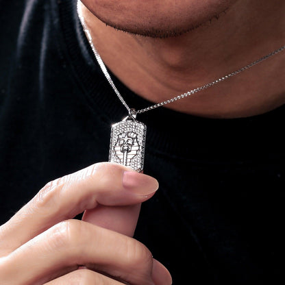 Streamline Tag With Pave Moissanite Diamonds Tag Pendant Real 925 Sterling Silver For Women Men Fine Jewelry Accessories Gift Carauana Store