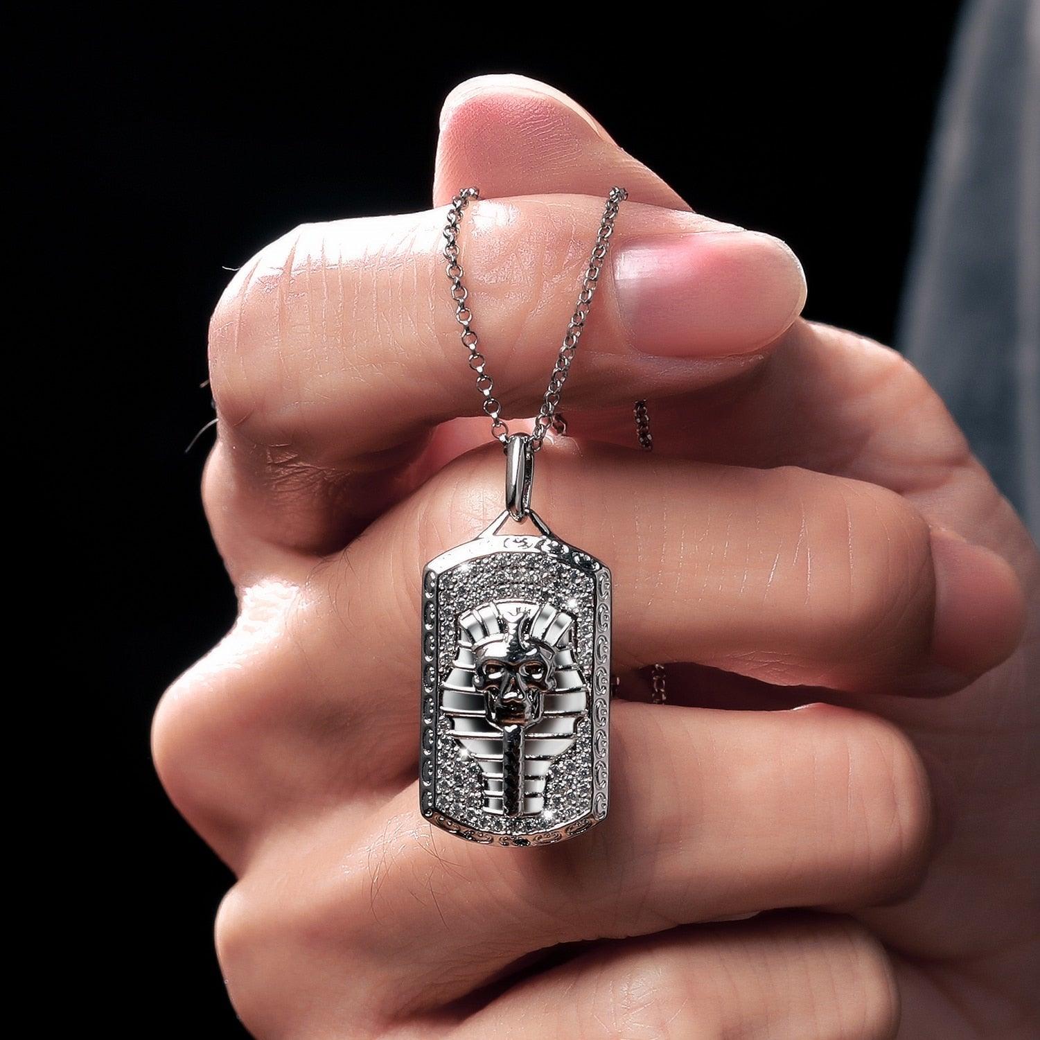 Streamline Tag With Pave Moissanite Diamonds Tag Pendant Real 925 Sterling Silver For Women Men Fine Jewelry Accessories Gift Carauana Store