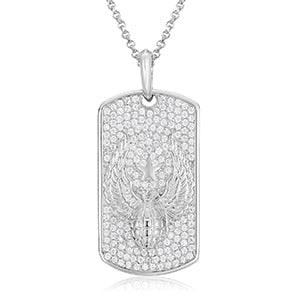 Streamline Tag With Pave Moissanite Diamonds Tag Pendant Real 925 Sterling Silver For Women Men Fine Jewelry Accessories Gift Carauana Store