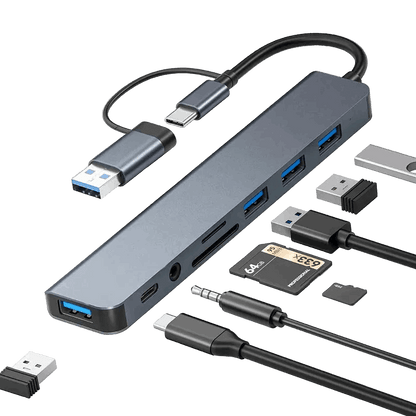 USB C Hub USB Splitter 8 in 1 USB Extender CaRaUaNa Fashion