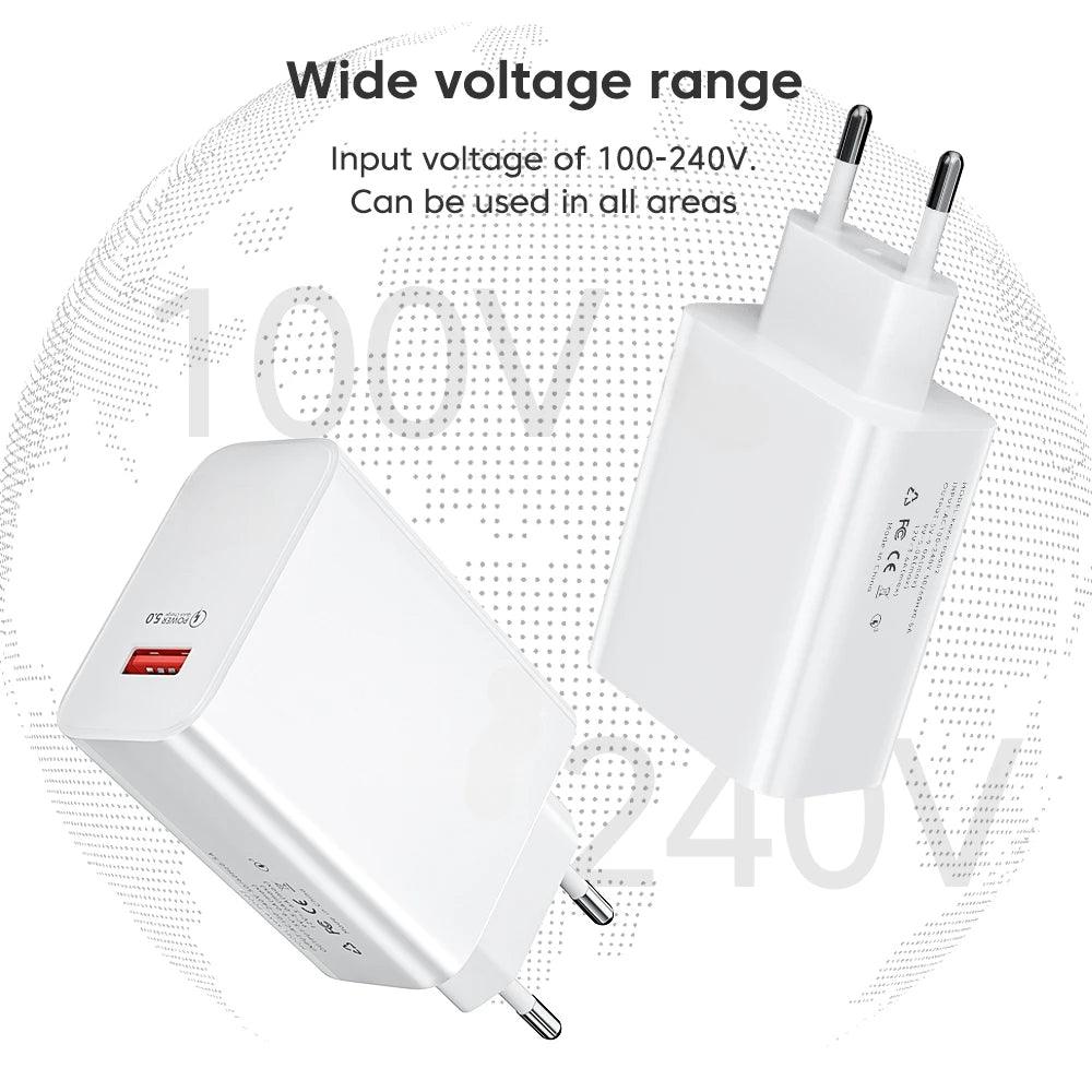 USB Charger Fast Charging QC3.0 USB C Cable Type C Cable Mobile Phone Charger For iPhone Huawei Samsung Xiaomi Quick Charge CaRaUaNa Fashion