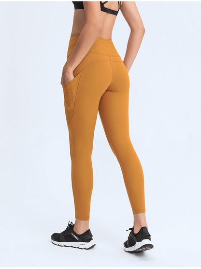 Wide Waistband Leggings with Pockets