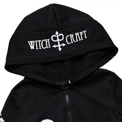 Women Hoodies Gothic Moon Letters