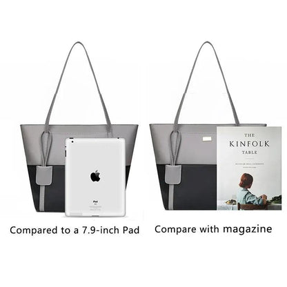 Women Pu Leather Fashion Color Match Shoulder Bag Large Capacity Handbag Carauana Store